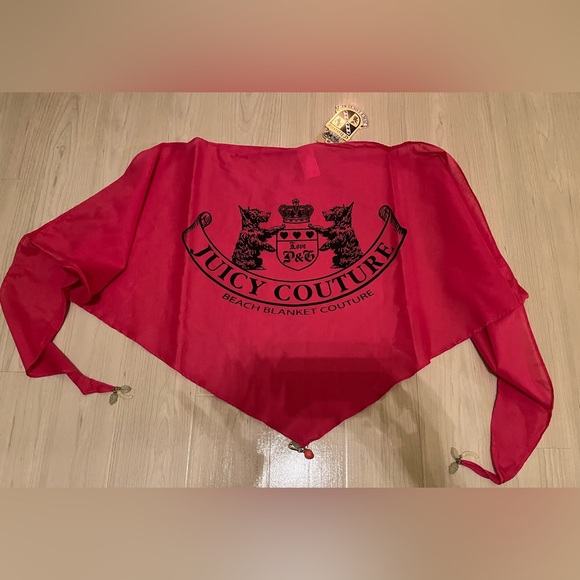 Juicy Couture Vintage NWT Fuchsia Pink Sarong With Fruit Charms💖 - Picture 6 of 7